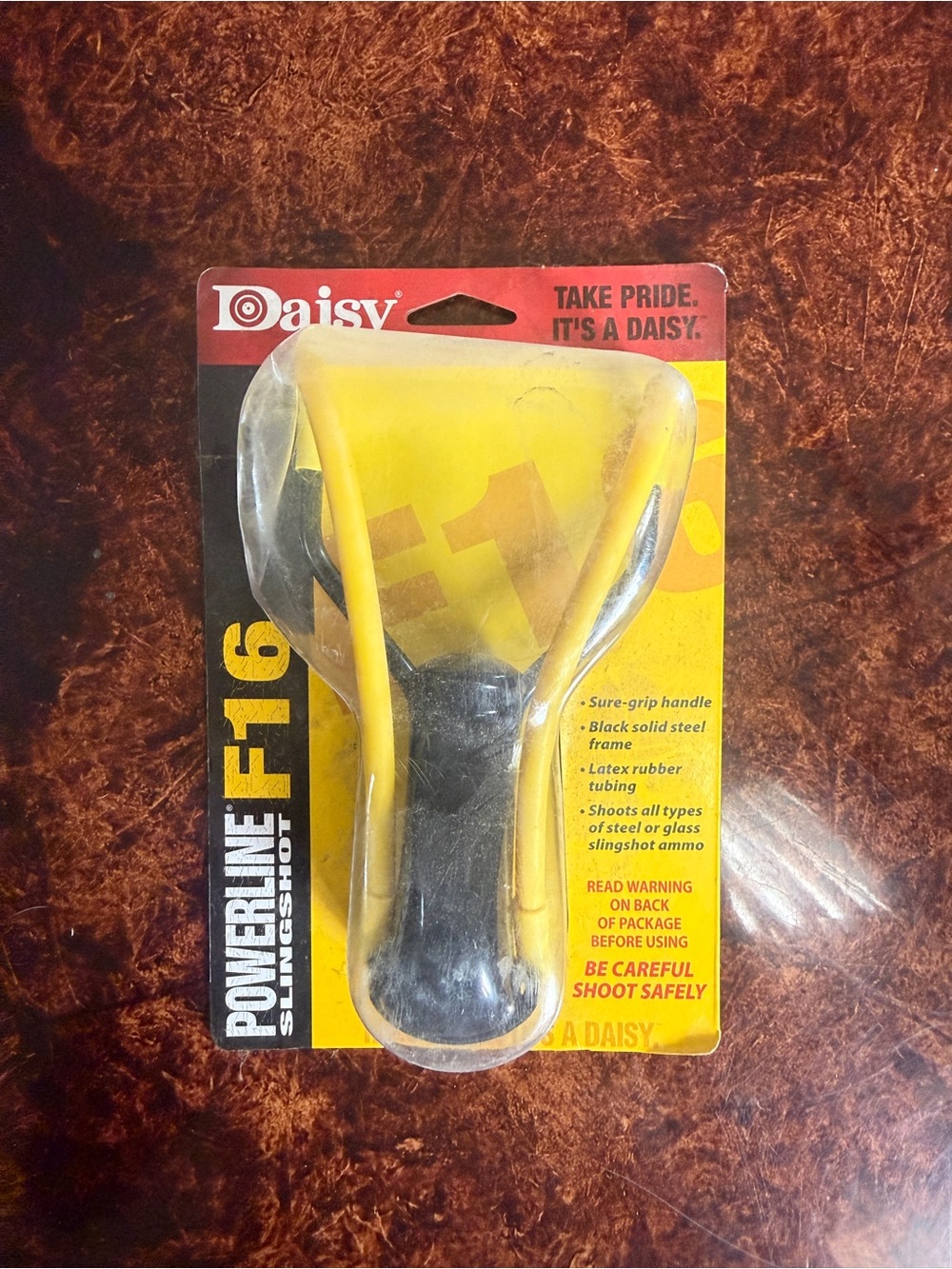 Daisy Yellow and Black Powerline F16 Slingshot - Daisy
